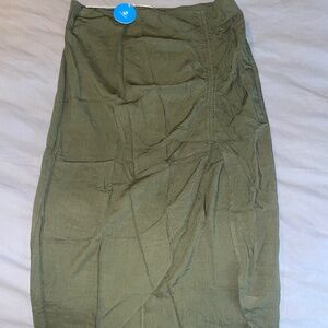 Melisa Green Ruched Split Beach Skirt Cover Up